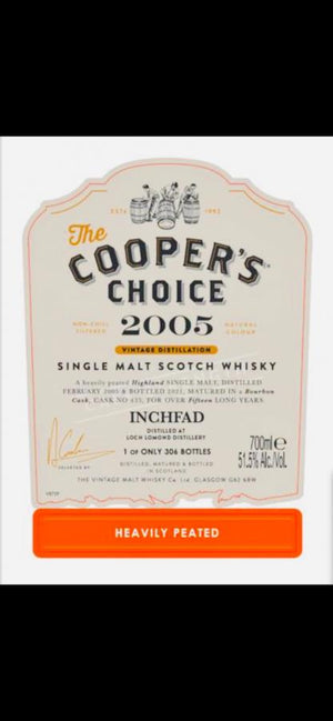Inchfad 2005 VM The Cooper’s Choice 15 Year Old 2021 Release (Cask #435) Single Malt Scotch Whisky | 700ML